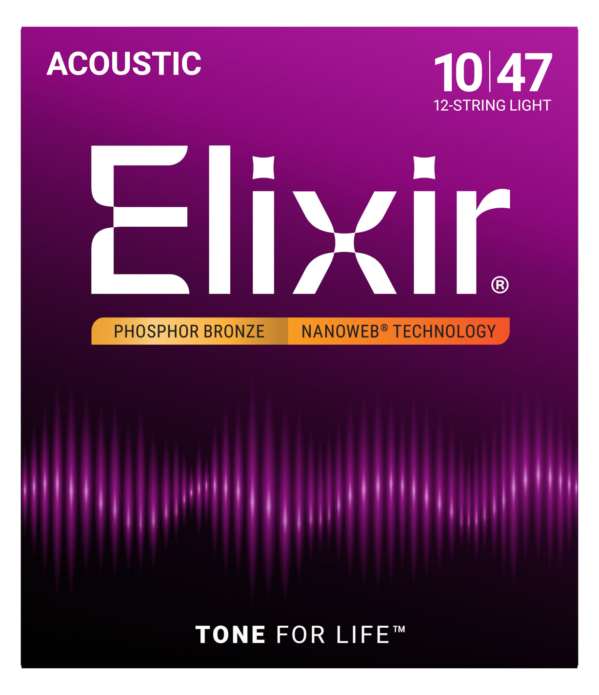 Official Elixir — Elixir Strings - Phos/br Acoustic Nano .12 String Gauge Light 0.10-0.47