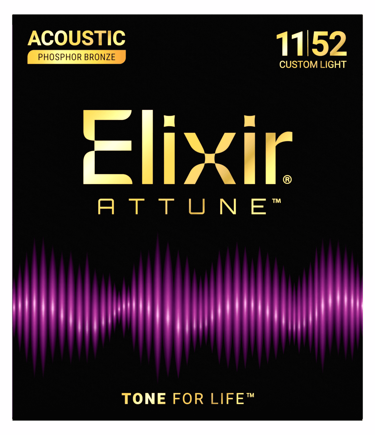 Official Elixir — Elixir ATTUNE Acoustic Phosphor Bronze Cust Light 11-52