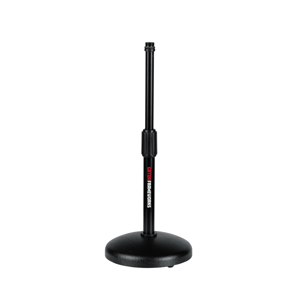 Frameworks Desktop Microphone Stand with Round Weighted Base & Adjustable Height