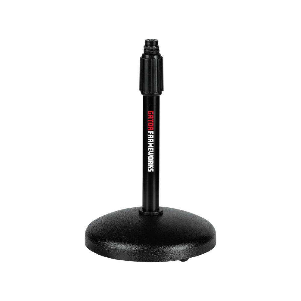Frameworks Desktop Microphone Stand with Round Weighted Base & Adjustable Height