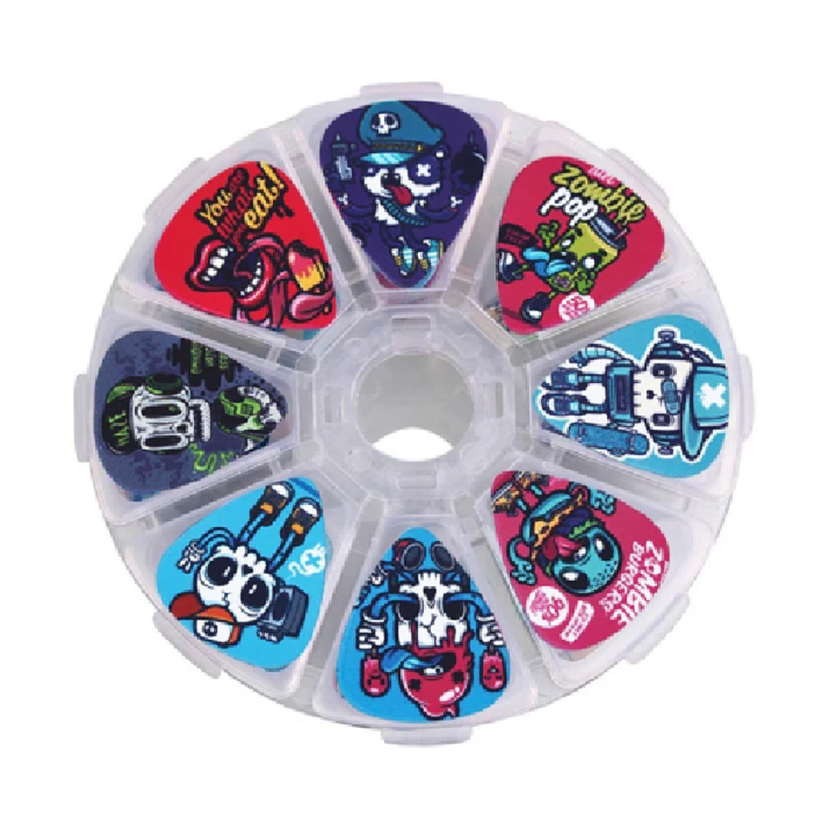 Guitar Picks 50 Pack Mixed Thickness 0.46mm 0.71mm 1.0mm with Storage Box for Acoustic Guitar and Ukulele