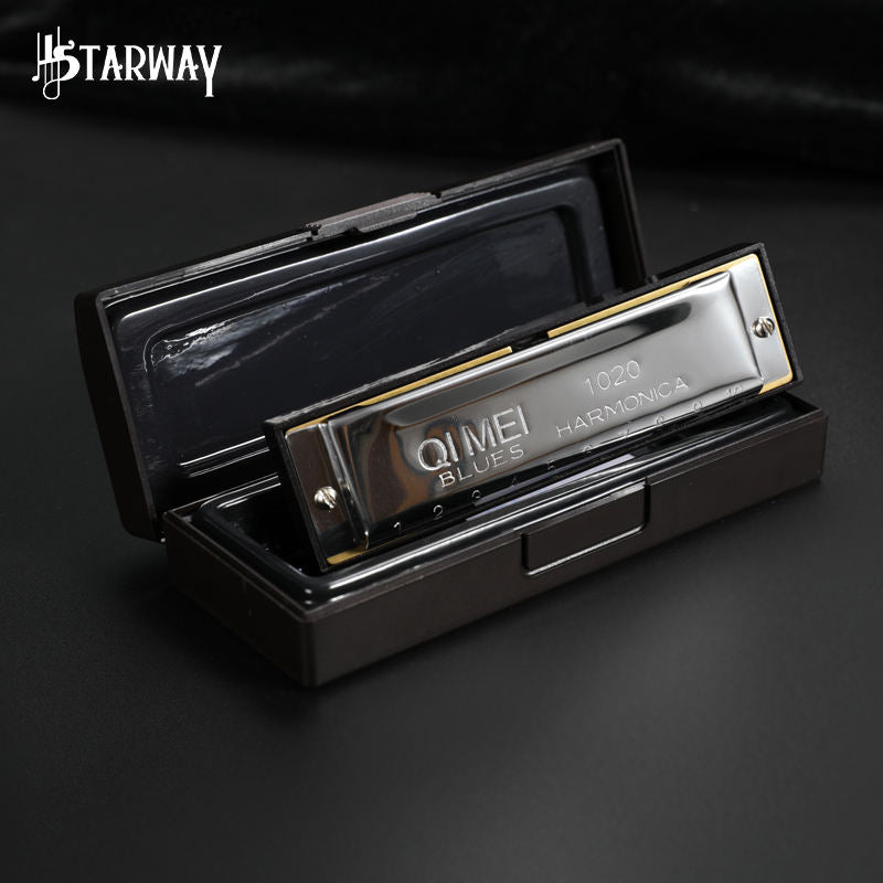 Sonata 10-Hole Diatonic Harmonica in C with Protective Case by QiMei