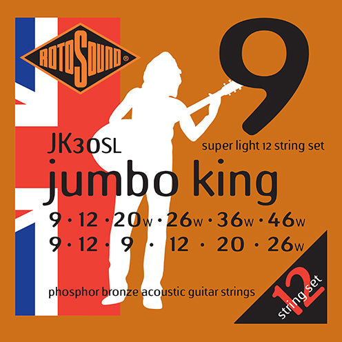 Rotosound Acoustic Guitar Strings–Phos-B.12-STRING Gauge 9