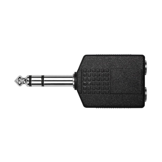 Kirlin 1/4" TRS Male to Dual 1/4" TRS Female Audio Adapter – Nickel Plated by Kirlin
