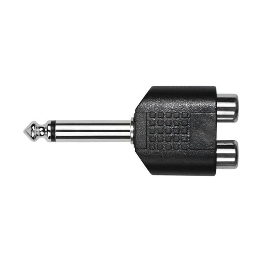 Kirlin 2657 Adapter – 1/4" Mono Male to 2x RCA Female – Nickel Plated by Kirlin