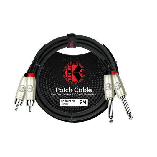 Kirlin 2M 2 X 1/4" Mono Plug - 2 X RCA Plug Patch Cable by BK