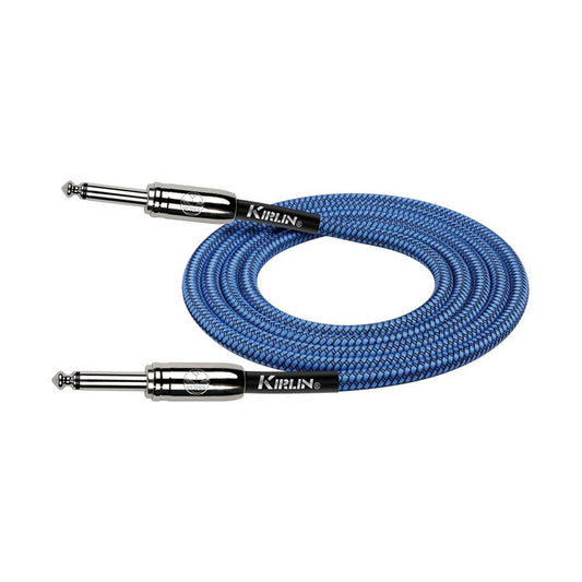 Kirlin 3M Entry Woven Instrument Cable – 1/4" Mono Plug to 1/4" Mono Plug – Blue by Kirlin