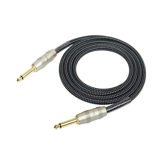 Kirlin 6m Original Woven Instrument Cable – 1/4" Mono to 1/4" Mono – Black by Kirlin