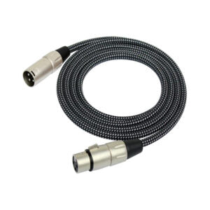 Kirlin MW-480/BK 6m Original Woven Microphone Cable – XLR Male to XLR Female – Black/White by Kirlin