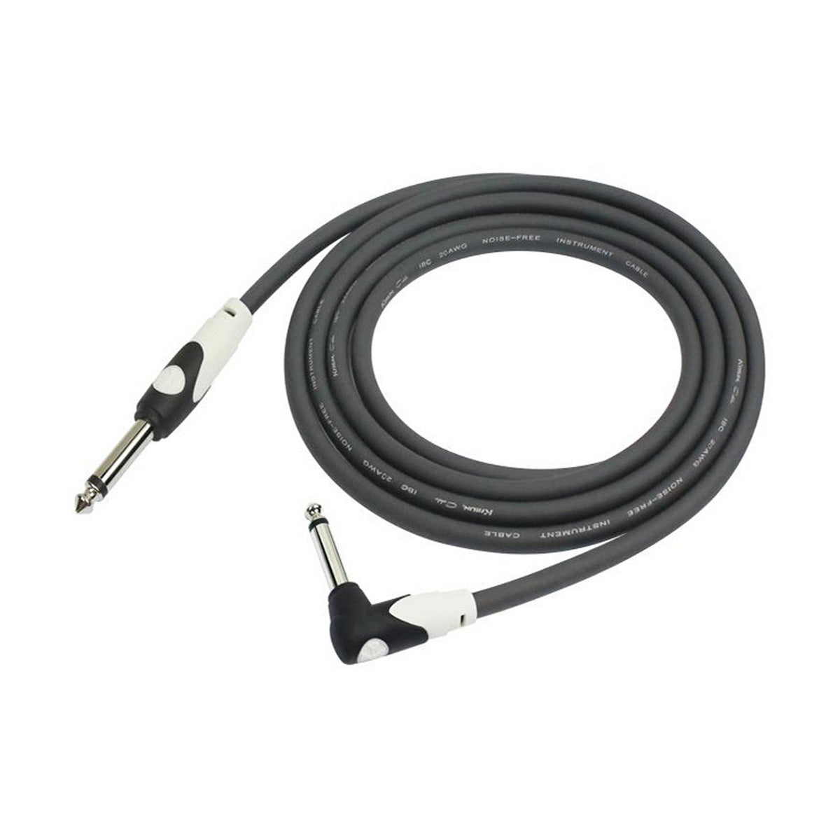 Kirlin Cables 6M 1/4″ Plug – 1/4″ Right Angle Plug Light Gear Cable – Black by Kirlin