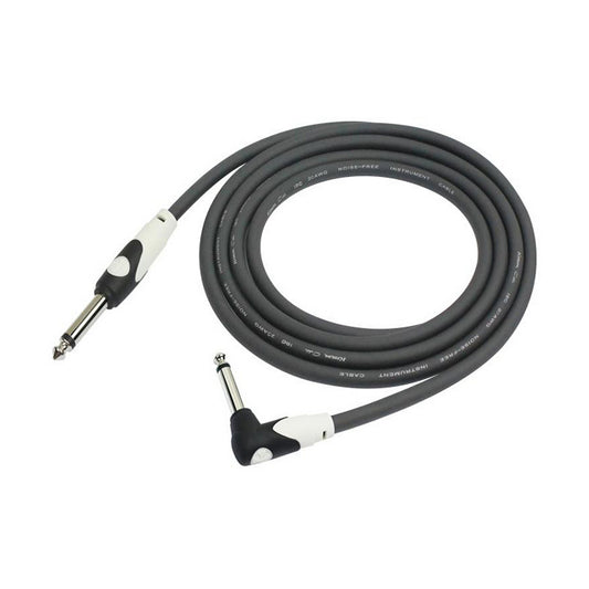 Kirlin Cables 6M 1/4″ Plug – 1/4″ Right Angle Plug Light Gear Cable – Black by Kirlin