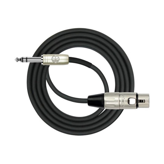 Kirlin MP-484PR/BK 2m Original XLR Patch Cable – XLR Female to 1/4" TRS Plug – Black by Kirlin