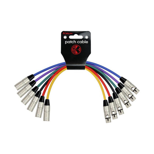 Kirlin MP6-480 – 6 Pack XLR Male to XLR Female Cable (0,3 Meter Each) by Kirlin