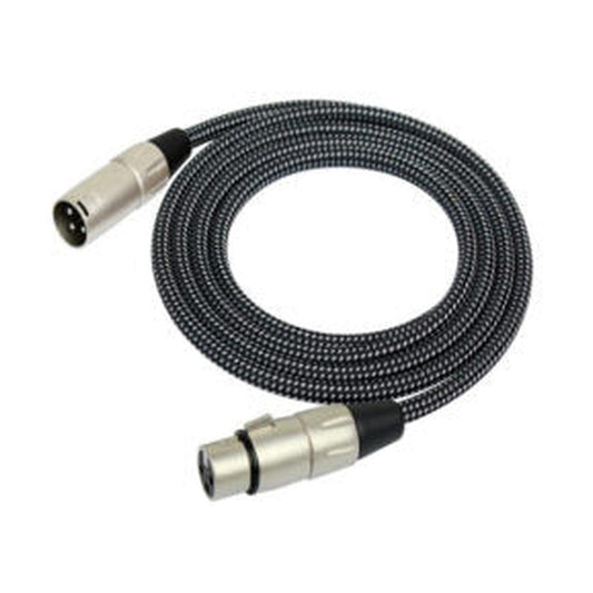 Kirlin MW-480/BK 6m Original Woven Microphone Cable – XLR Male to XLR Female – Black/White by Kirlin