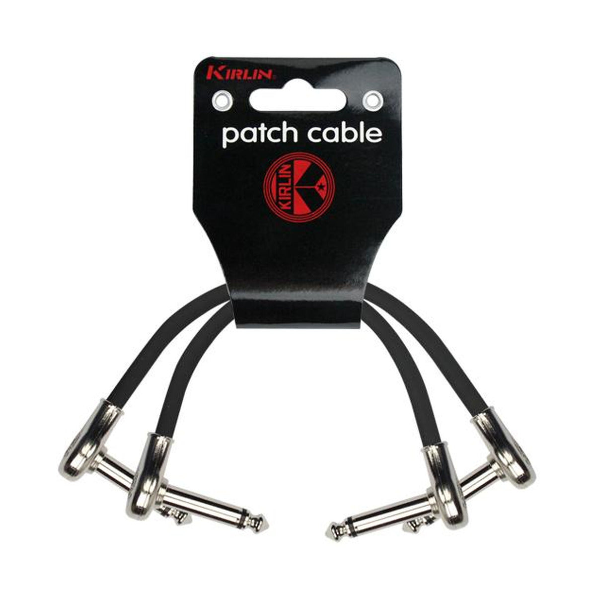 Kirlin Original 24 Pedal Cable – 15cm – 1/4" Right Angle Mono to Right Angle Mono – Black – Pack of 2 by Kirlin