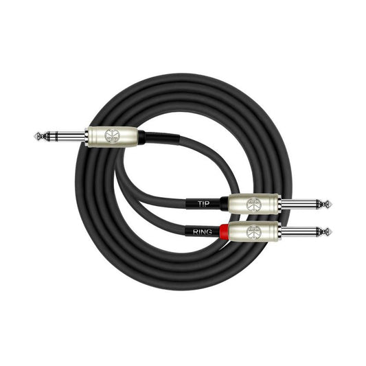 Kirlin Y-336PR /BK – 2 Meter Original Y-Cable Patch Cable – 1/4" TRS Plug to 2x 1/4" Mono Plugs – Black by Kirlin