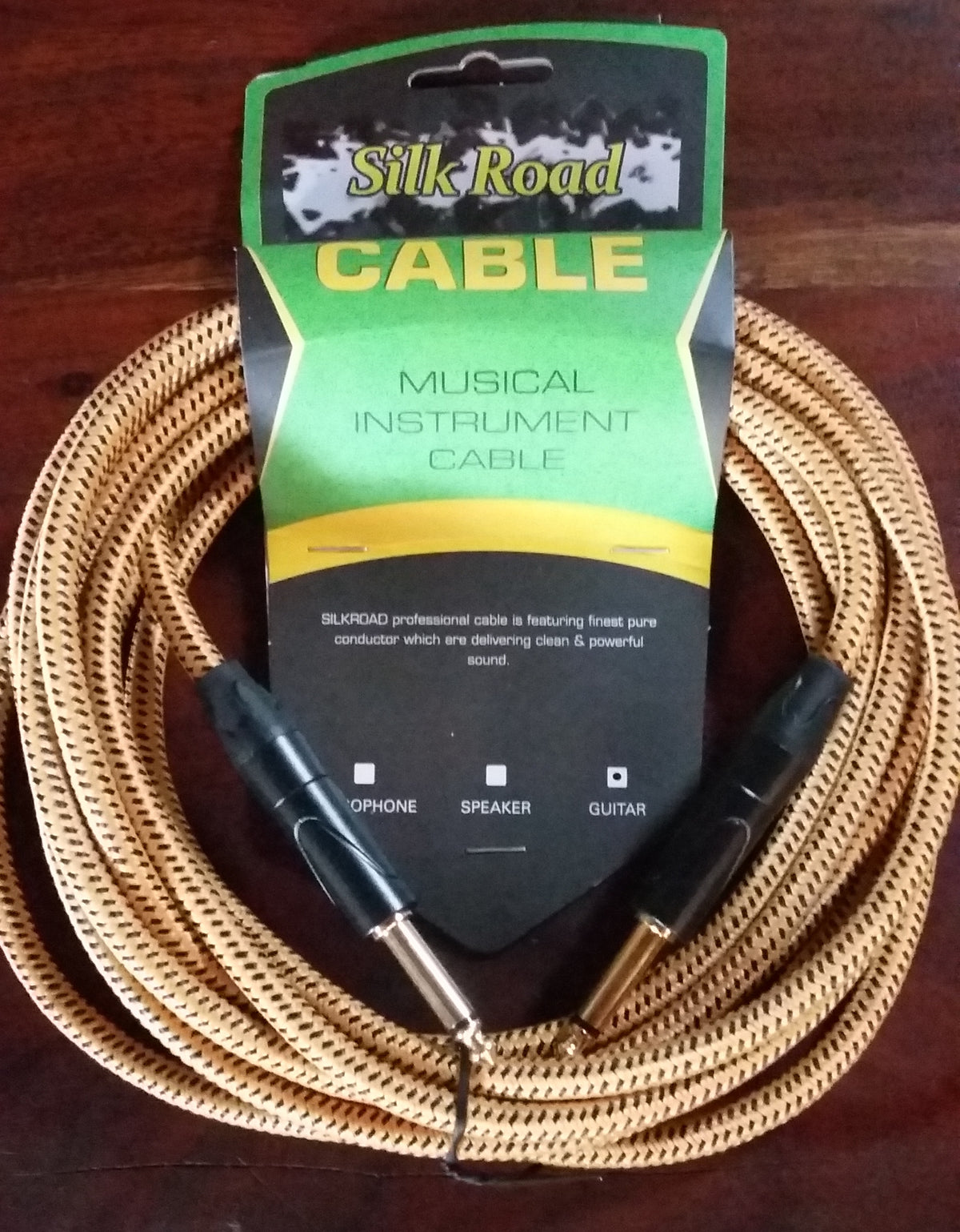 Silkroad Guitar Cable – Fabric – 5M – Orange & Black