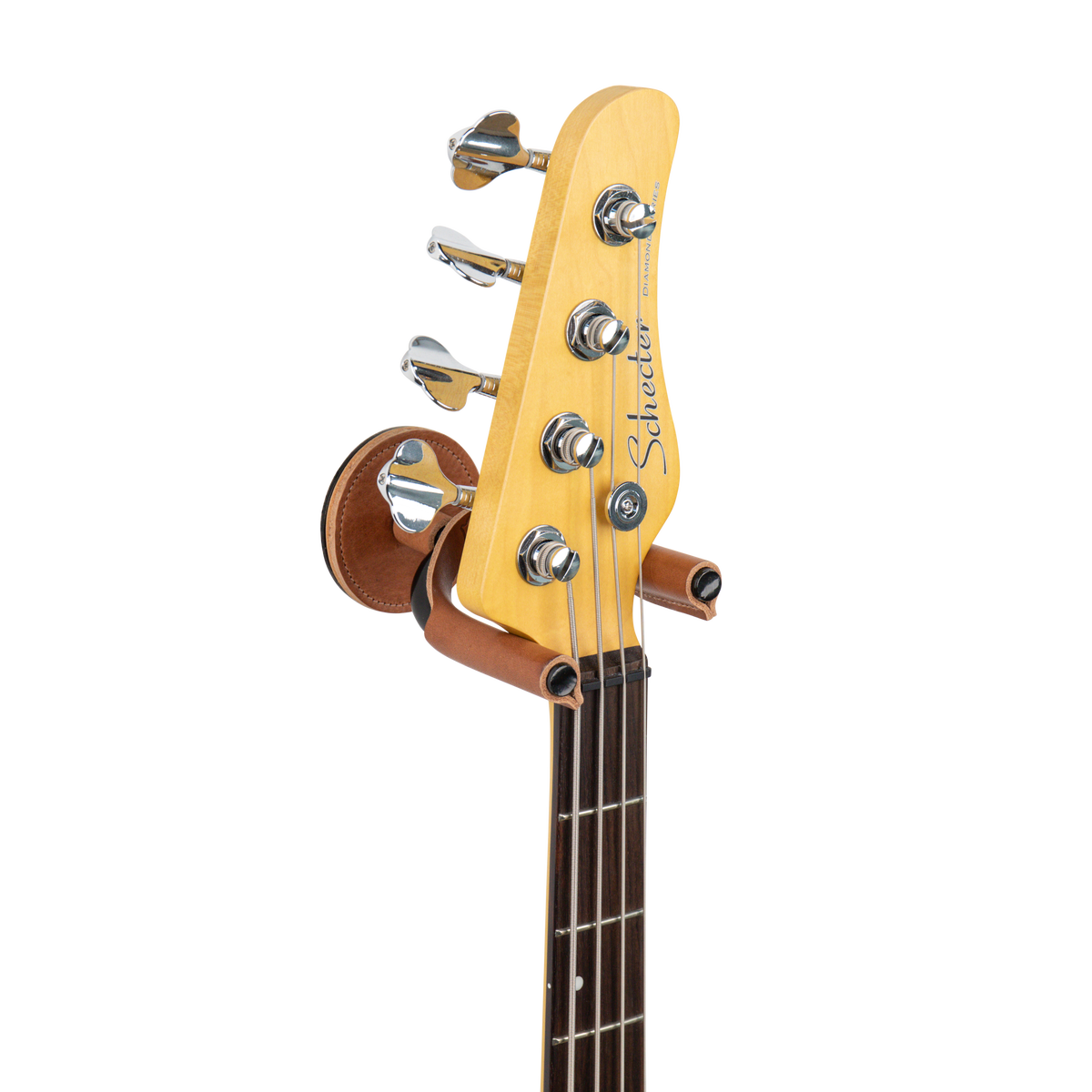 Levy's Forged Series Guitar Hanger in Black Metal & Tan Leather