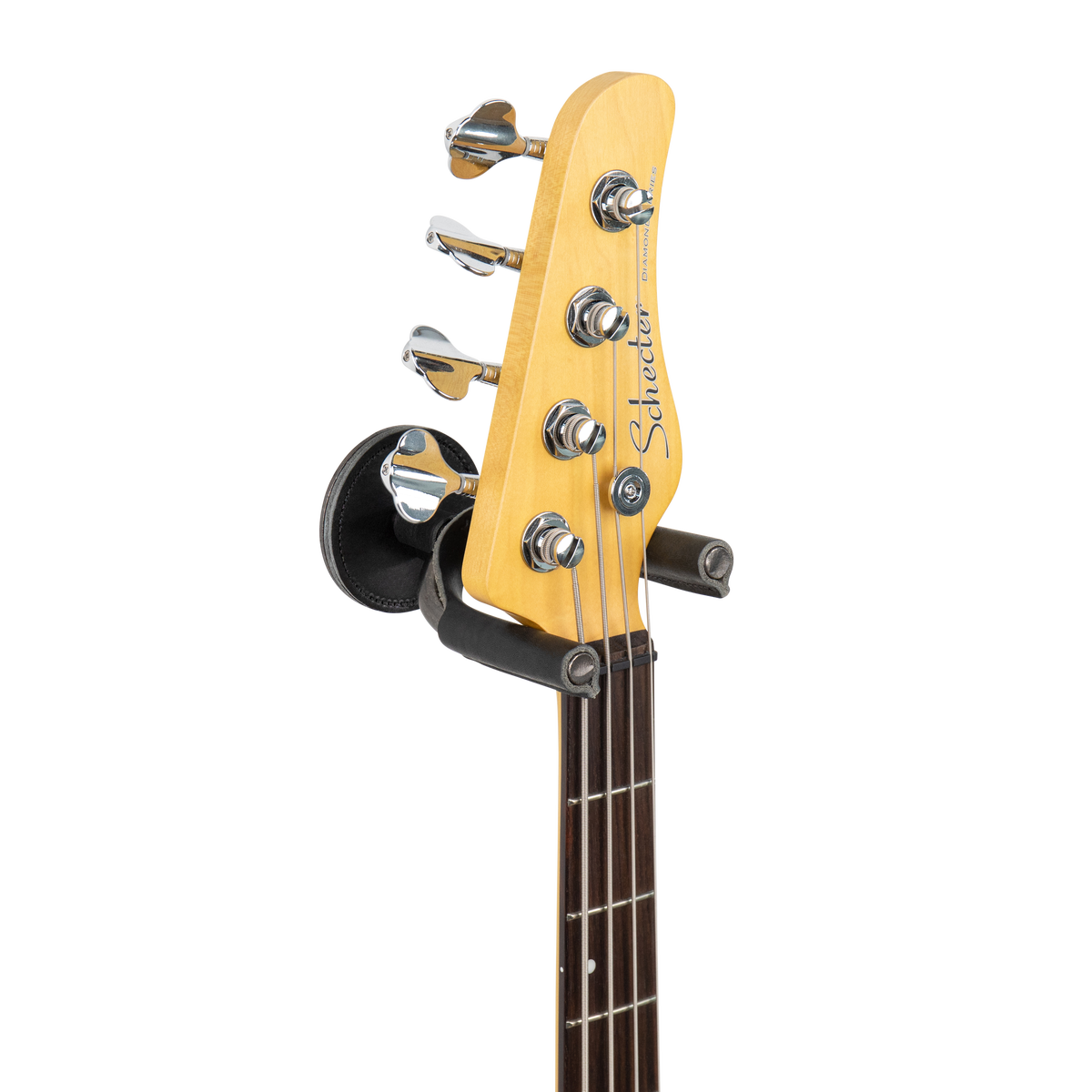 Levy's Forged Series Guitar Hanger in Smoke Metal & Black Leather