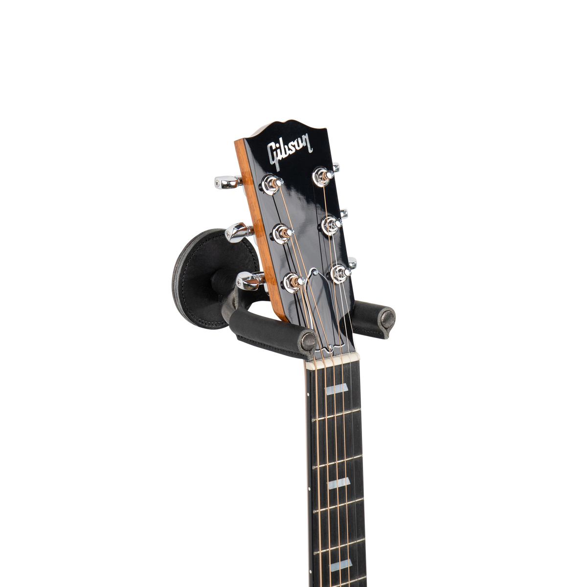 Levy's Forged Series Guitar Hanger in Smoke Metal & Black Leather