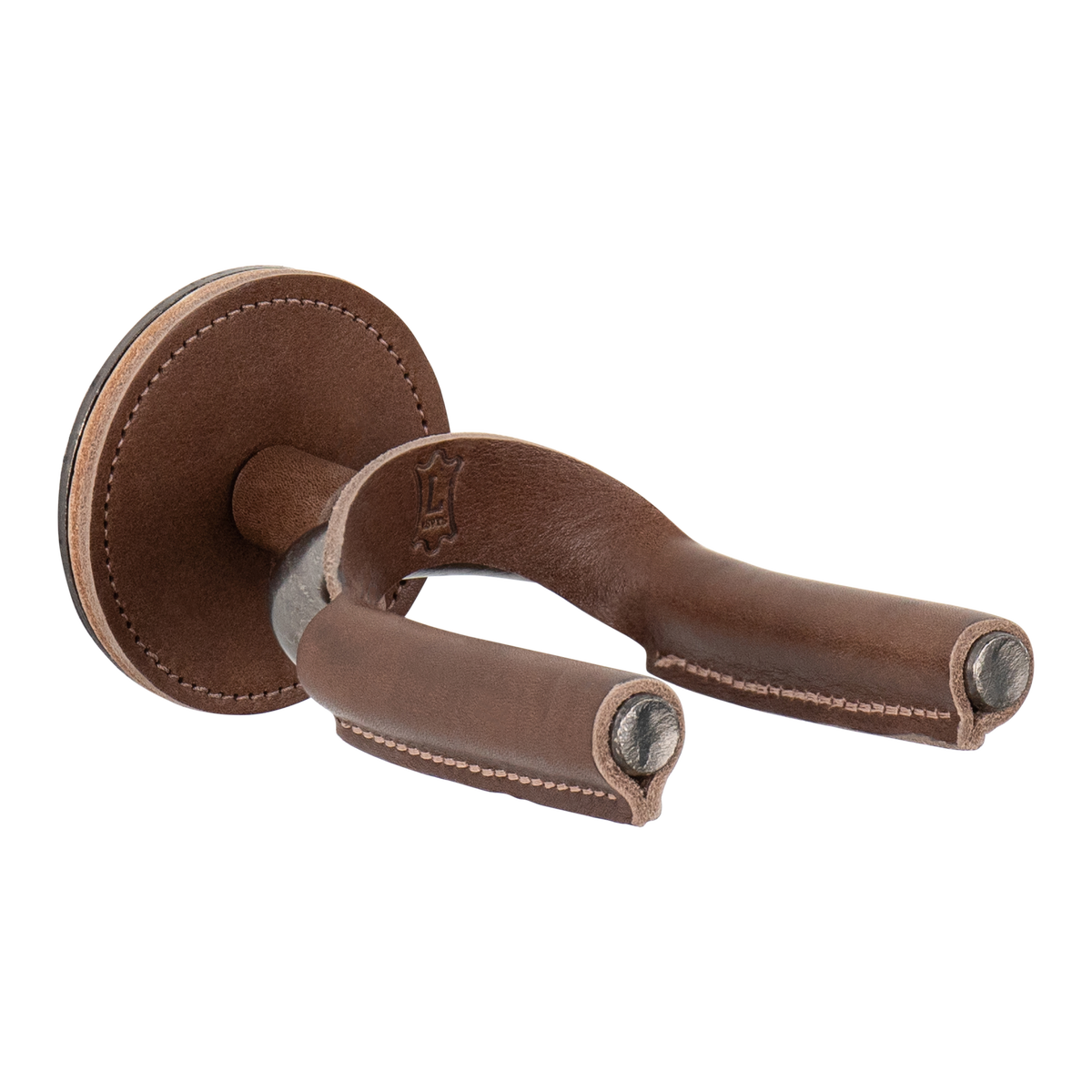 Levy's Forged Series Guitar Hanger in Smoke Metal & Brown Leather