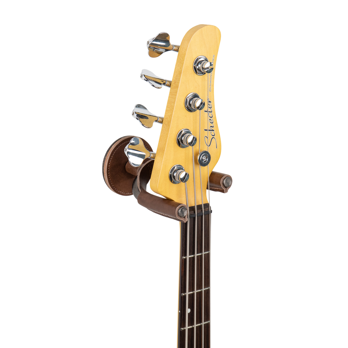 Levy's Forged Series Guitar Hanger in Smoke Metal & Brown Leather