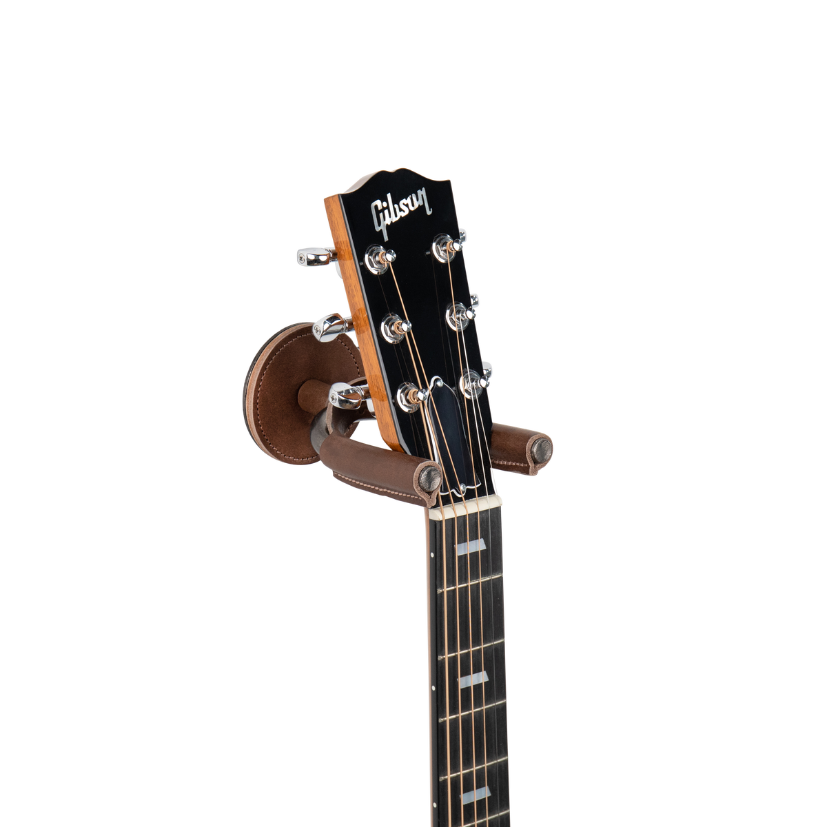 Levy's Forged Series Guitar Hanger in Smoke Metal & Brown Leather