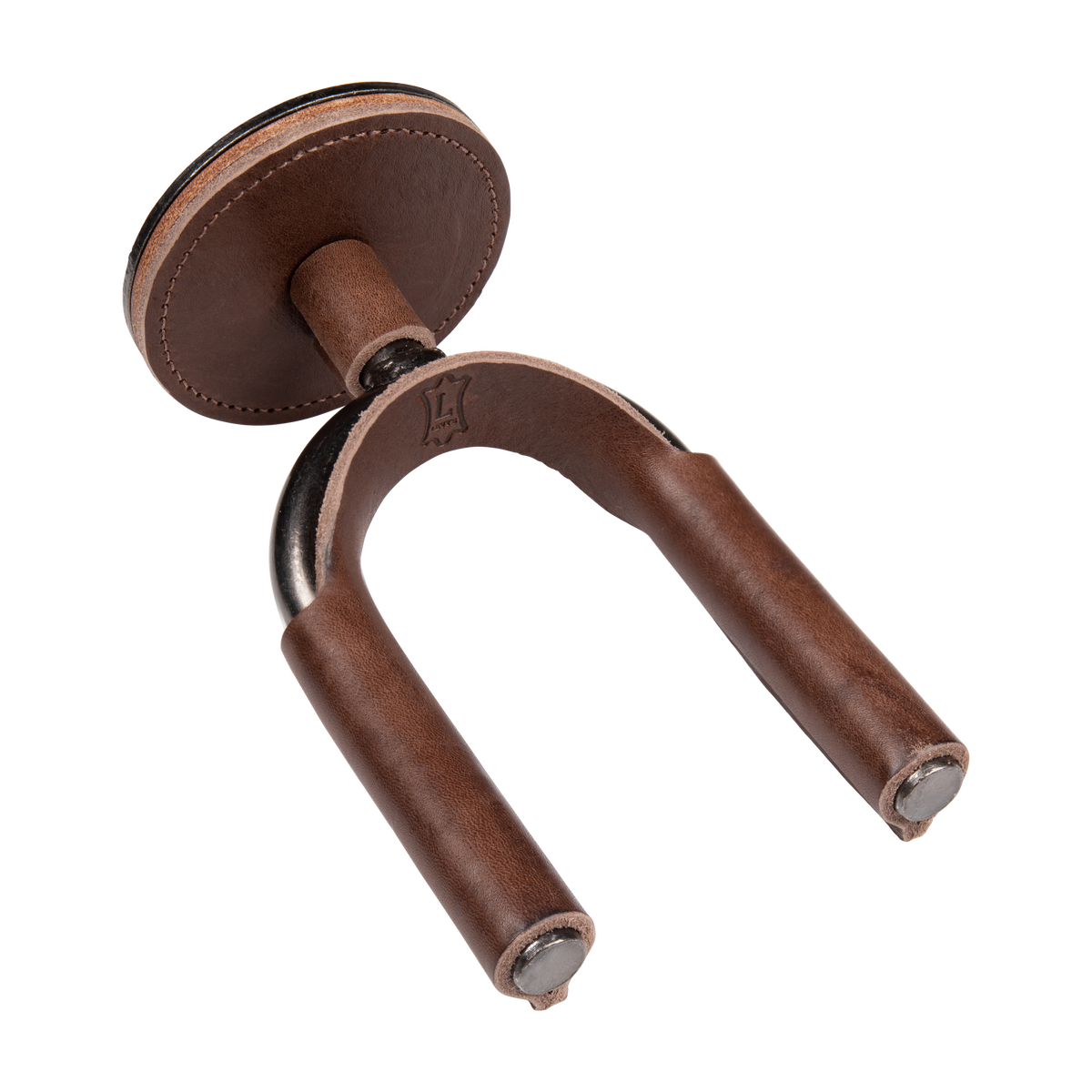 Levy's Forged Series Guitar Hanger in Smoke Metal & Brown Leather
