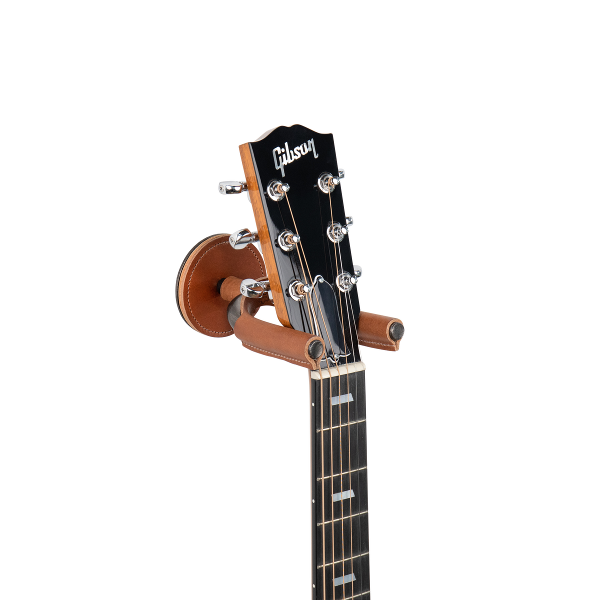 Levy's Forged Series Guitar Hanger in Smoke Metal & Tan Leather