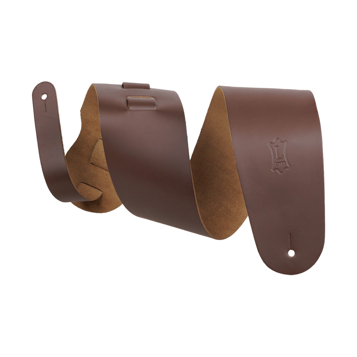 Levy's 3.5" M4 Leather Guitar Strap in Brown