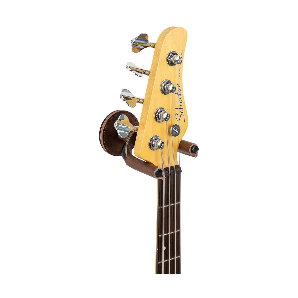Levy's Guitar Hanger Black Metal Brown Leather