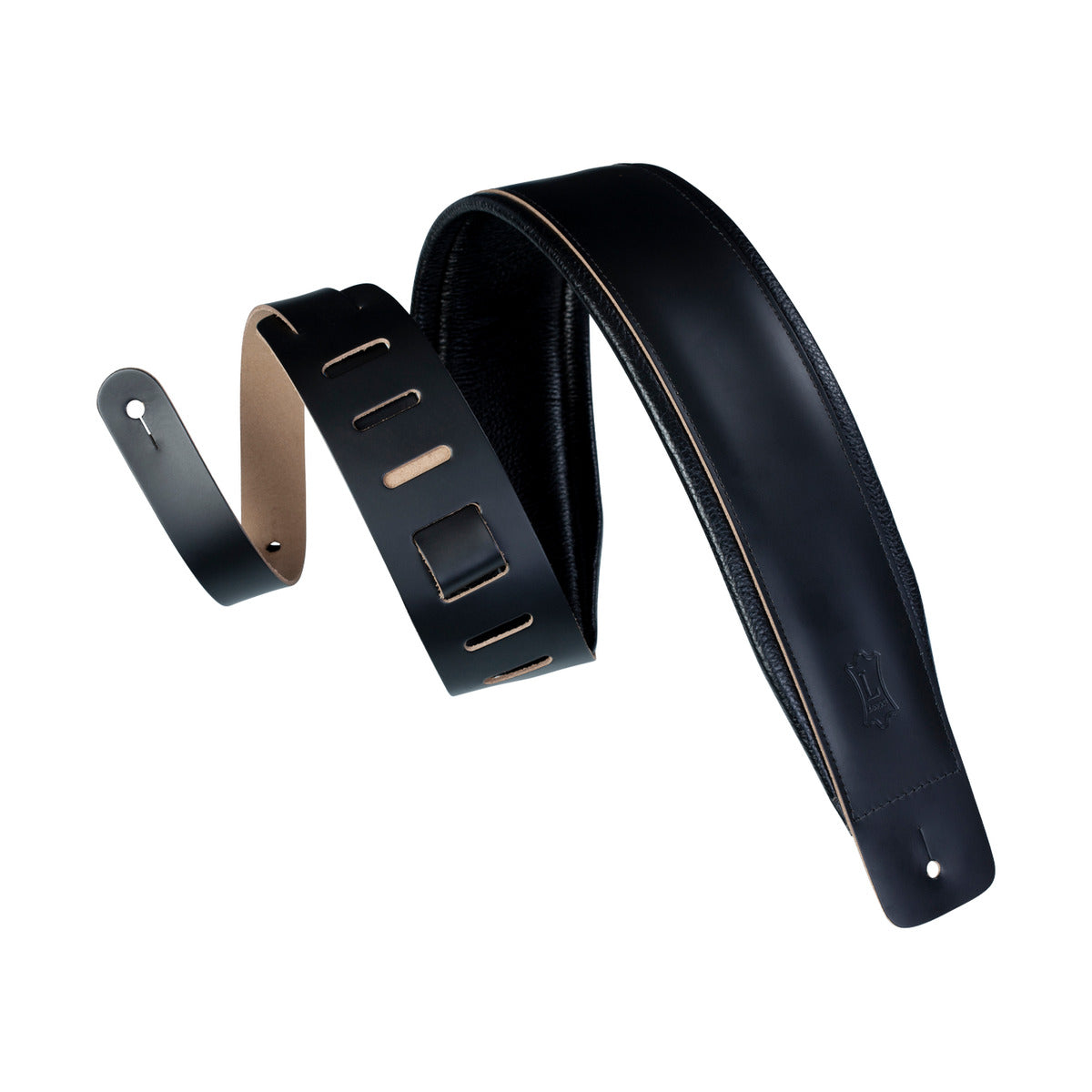 Levy's 3" Leather Guitar Strap with Foam Pad Black