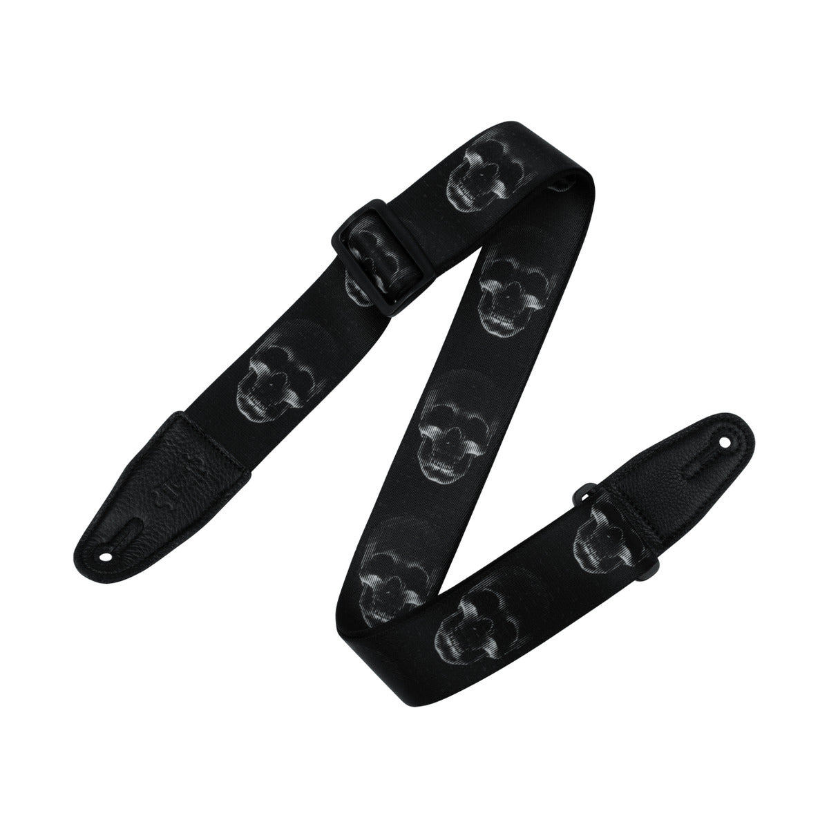 Levy's 2" Poly Guitar Strap Black Skull