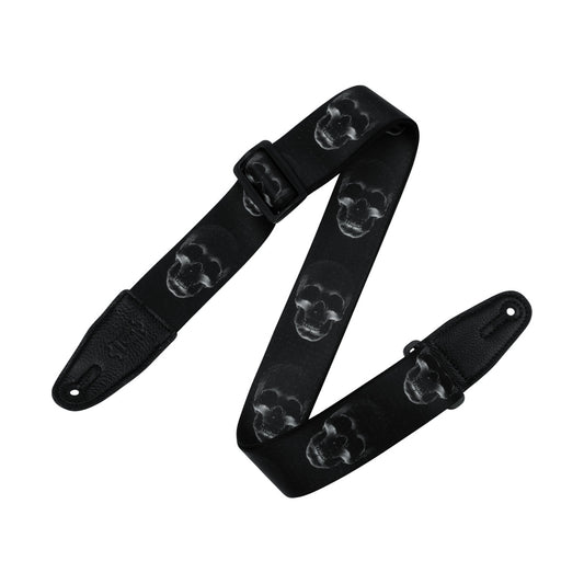 Levy's 2" Poly Guitar Strap Black Skull