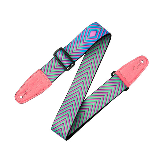 Levy's Optical Illusion Guitar Strap Neon Green