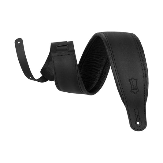 Levy's Matt Black Leather Guitar Strap