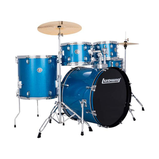 Ludwig Accent Fuse 5-Piece Drum Kit – Blue Sparkle (10/12/14/14/20) — Ludwig