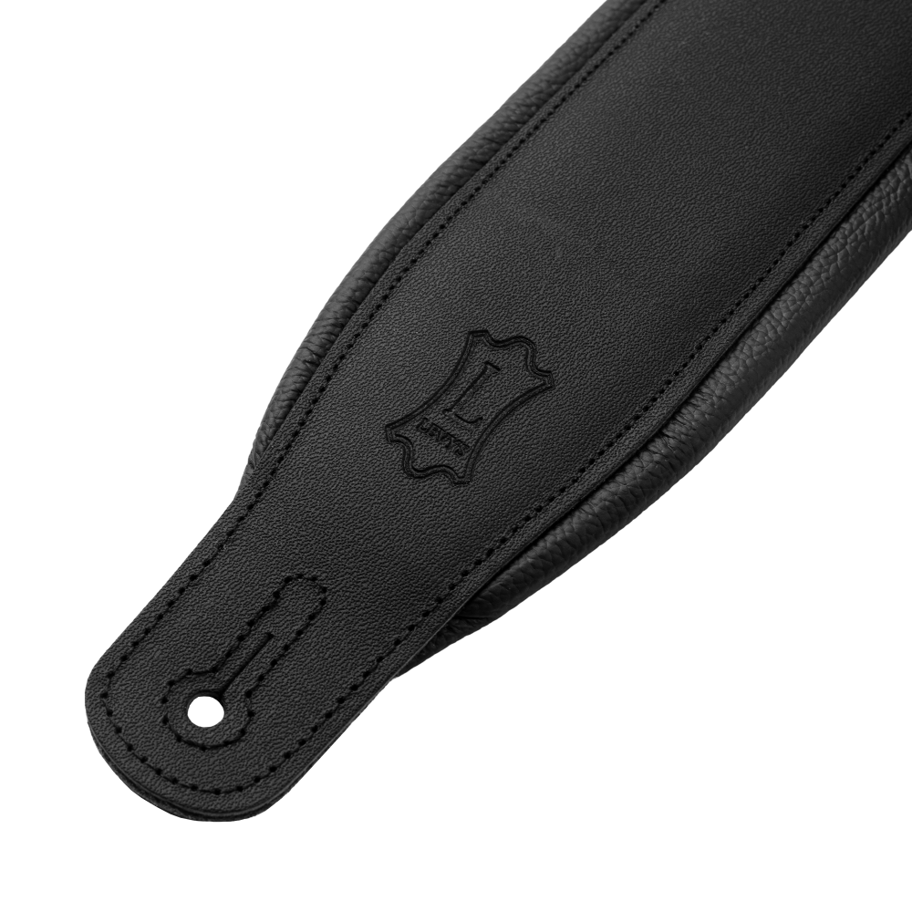 Levy's Matt Black Leather Guitar Strap