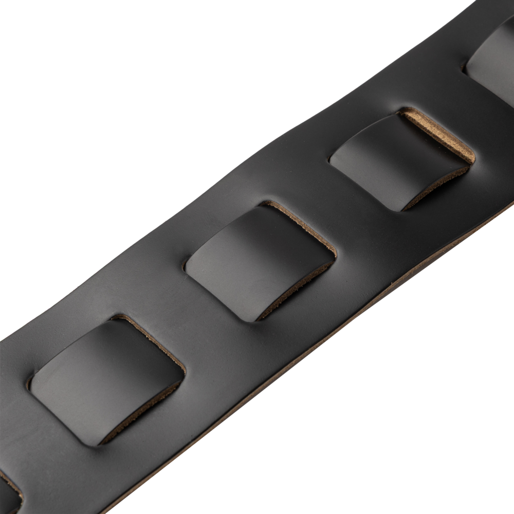 Levy's 2.5" Padded Leather Guitar Strap – Black/White