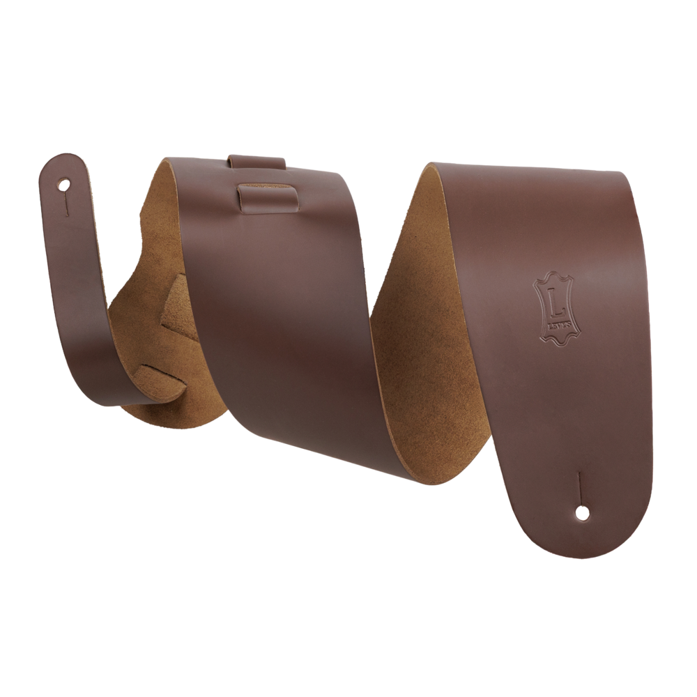 Levy's 3.5" M4 Leather Guitar Strap in Brown