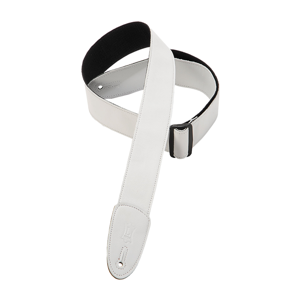 Levy's 2" M7gp Leather Tri Glide Series Garment Leather Guitar Strap in White