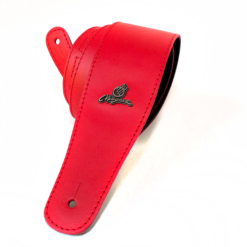 Magma Red covered leather strap for guitar (MC05)