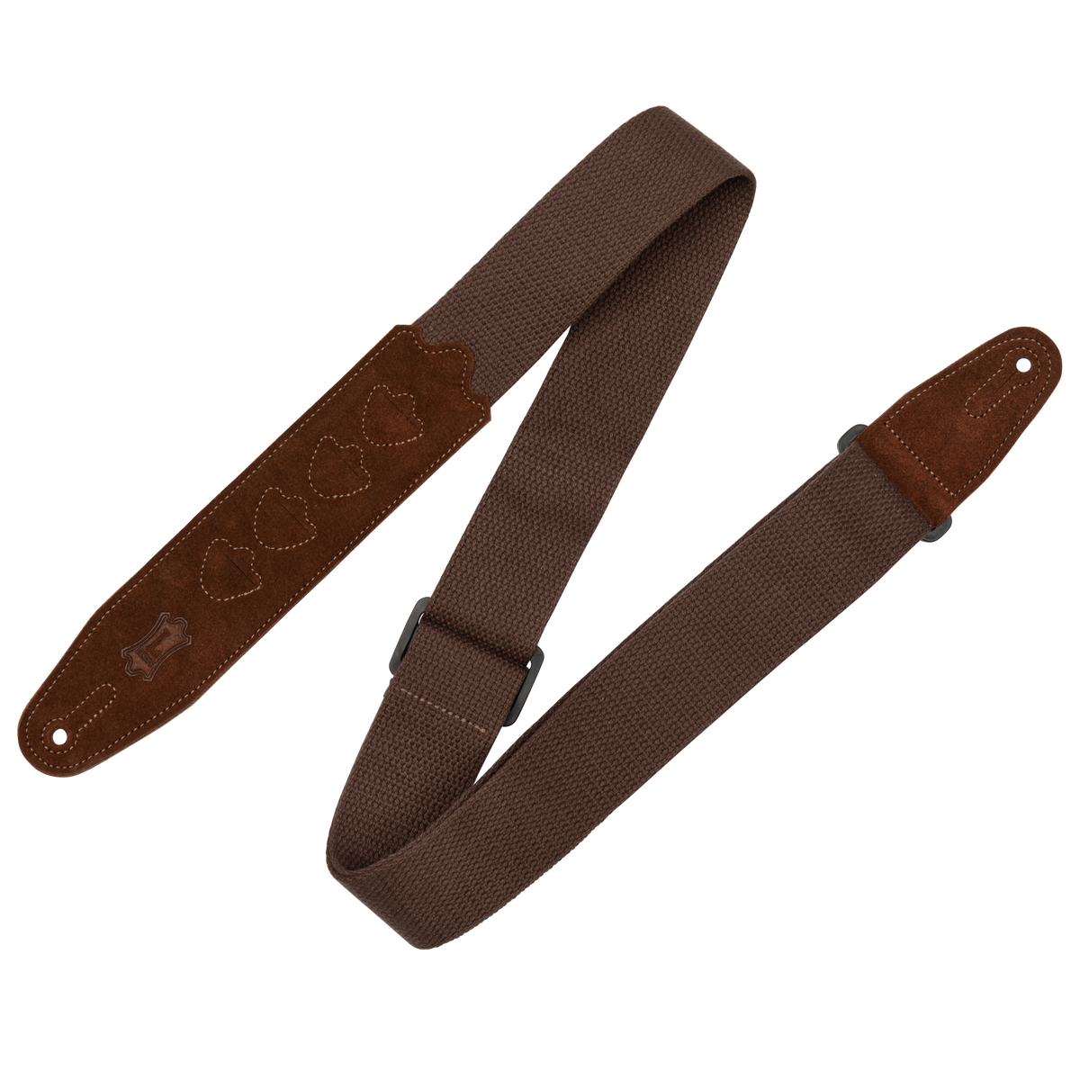Levy's 2" Mc2ph Pick Pocket Cotton Series Guitar Strap in Brown