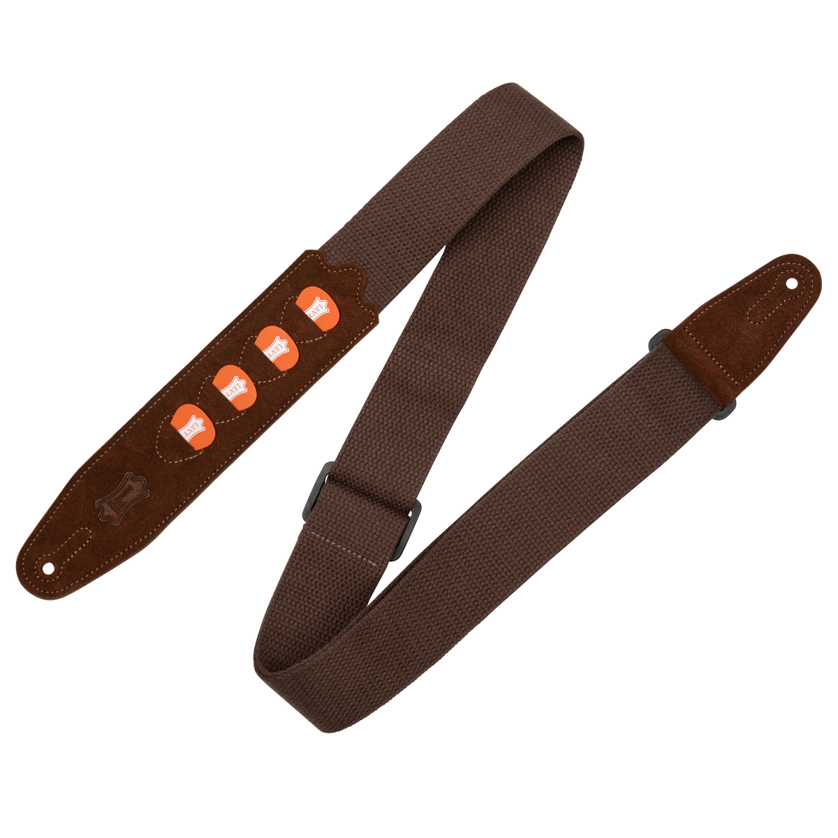 Levy's 2" Mc2ph Pick Pocket Cotton Series Guitar Strap in Brown