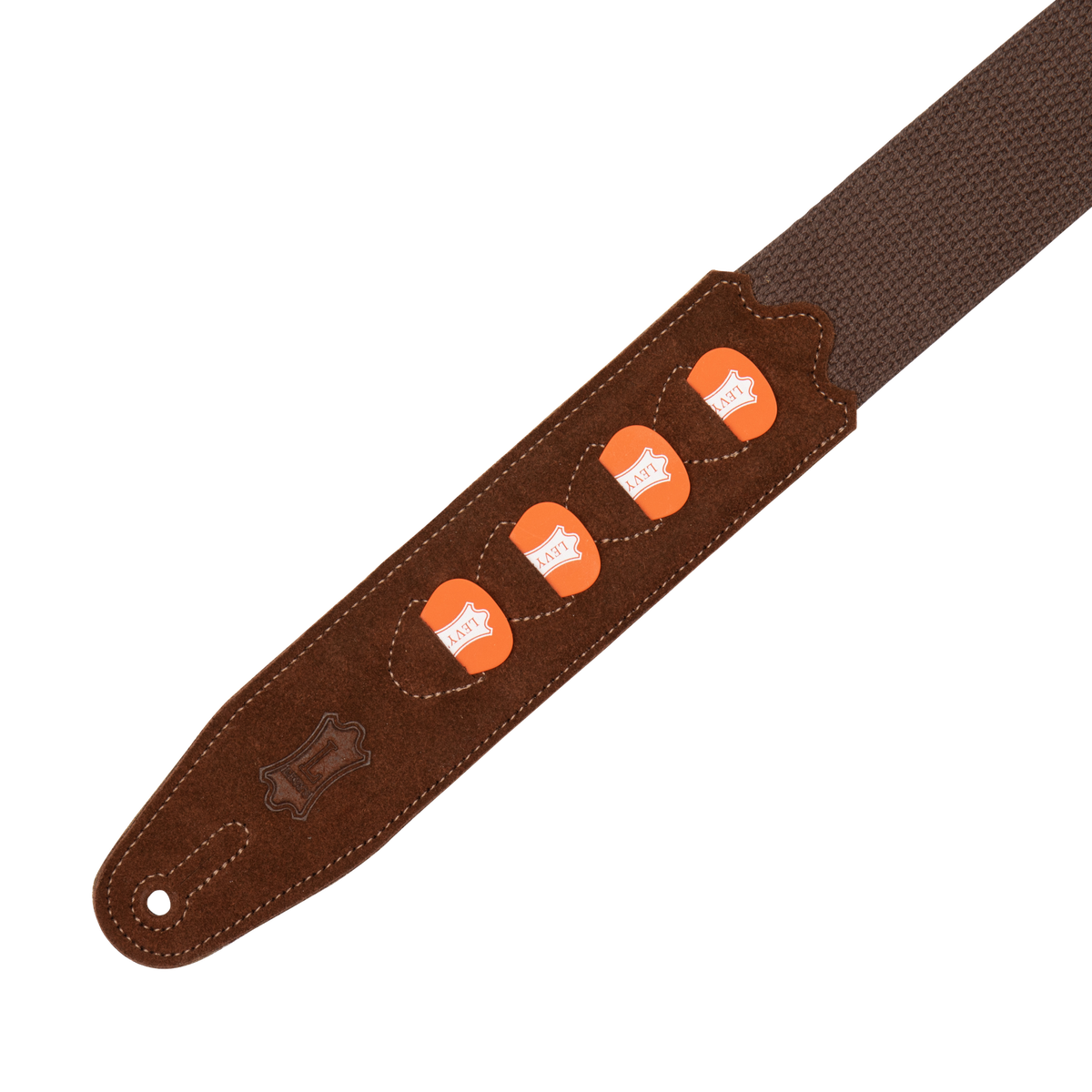 Levy's 2" Mc2ph Pick Pocket Cotton Series Guitar Strap in Brown