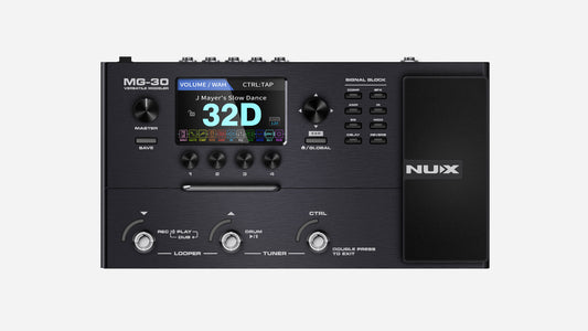 NUX MG-30 Multi Effects Pedal – Amp Modelling Guitar Processor with IR Loader & USB Interface — official NUX photo 1