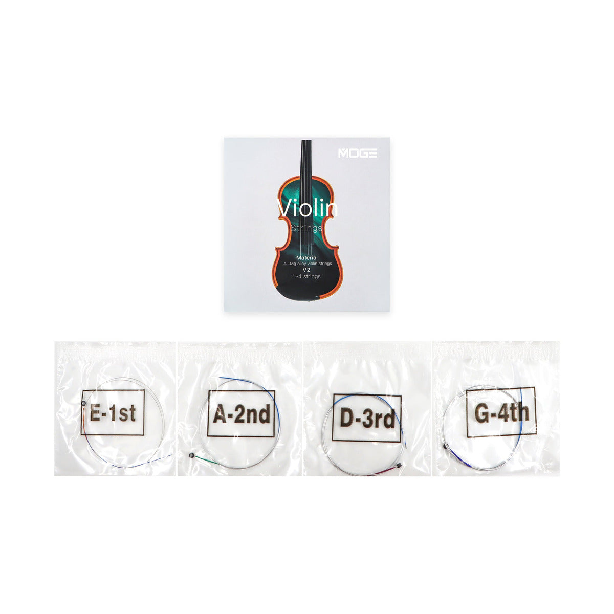 MOGE V2 Violin Strings – Al-Mg Alloy Set of 4 Strings