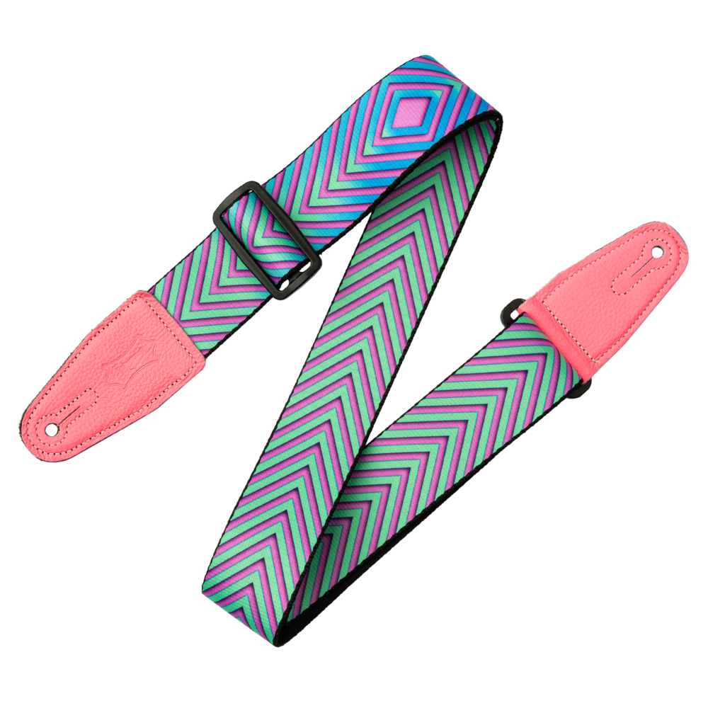 Levy's Optical Illusion Guitar Strap Neon Green