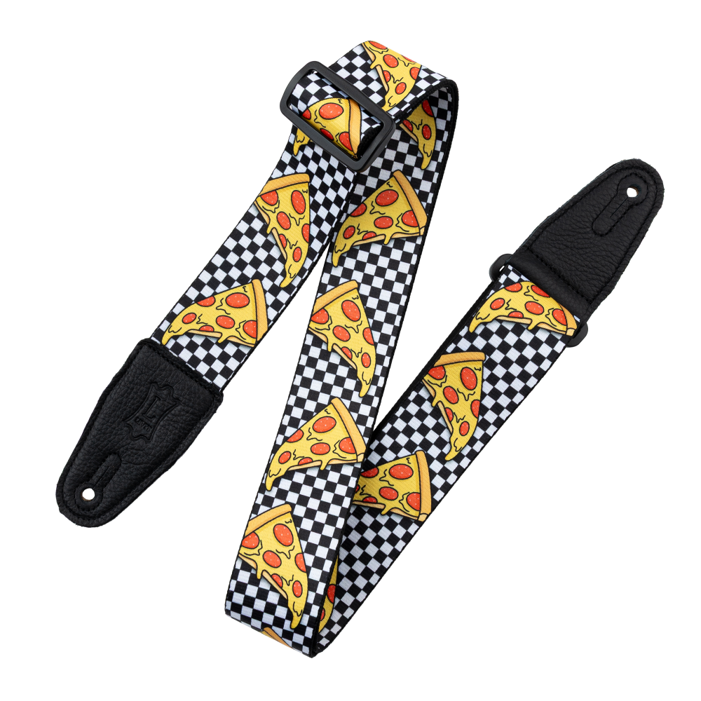 Levy's Tasty Grooves Guitar Strap Checkered Pizza