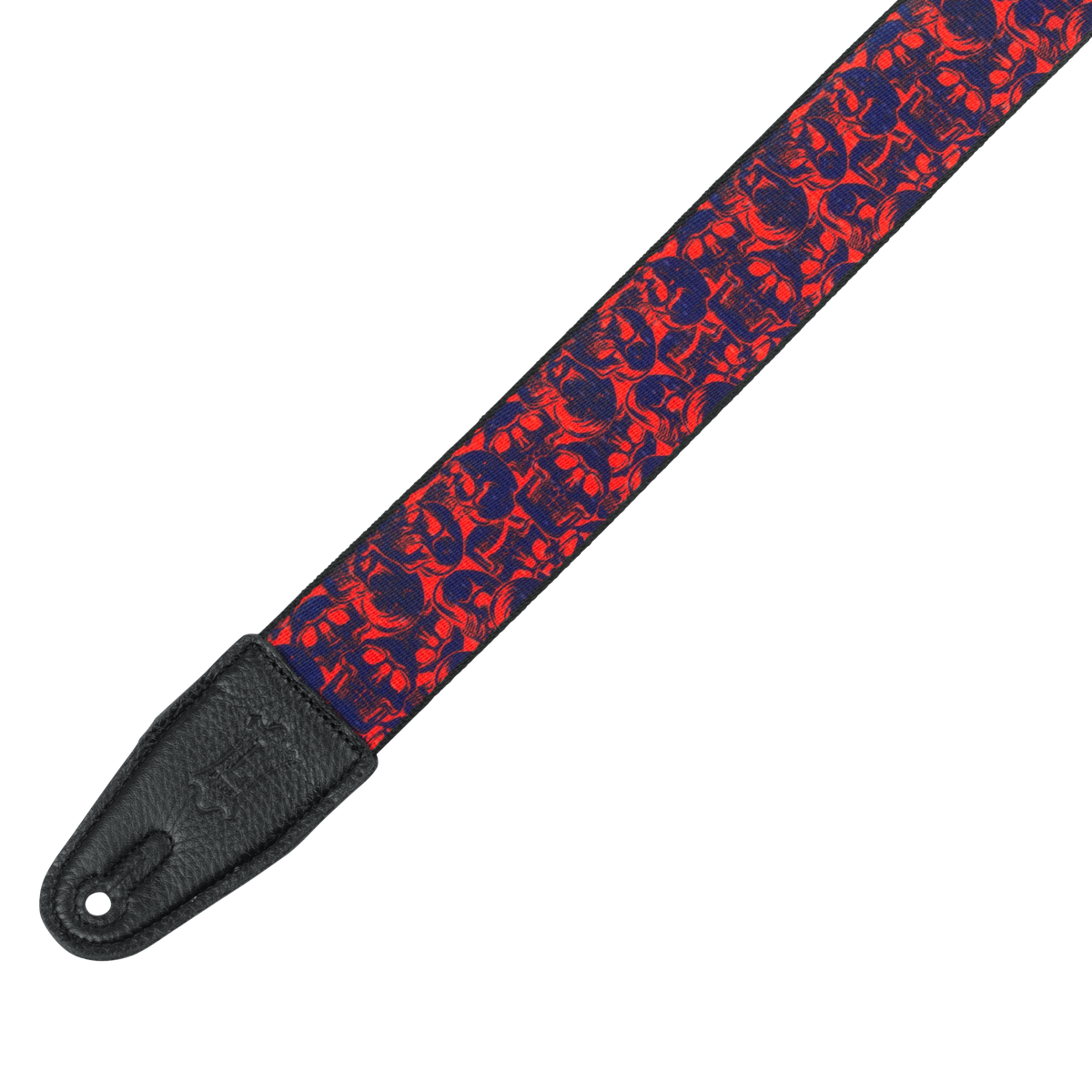 Levy's 2" Poly Guitar Strap Skulls Red